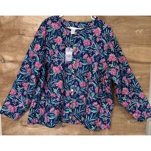 NWT Stella Parker Woman 2x Quilted Floral Jacket Pocket Light Weight  Coat  $76